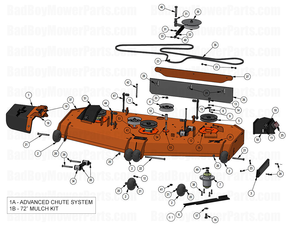 4191 - Bad Boy Mower Parts Lookup > 2025 > Revolt X > 72\" Deck Assembly